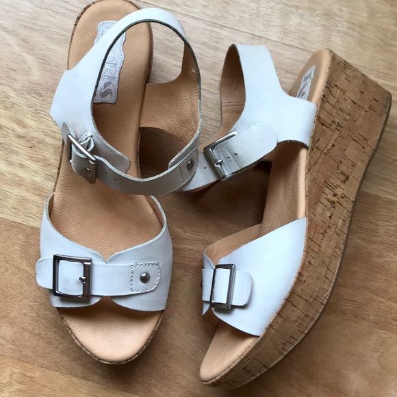 Kork-Ease Shoes - Korks By Kork-Ease Leather Platform Wedge Sandals